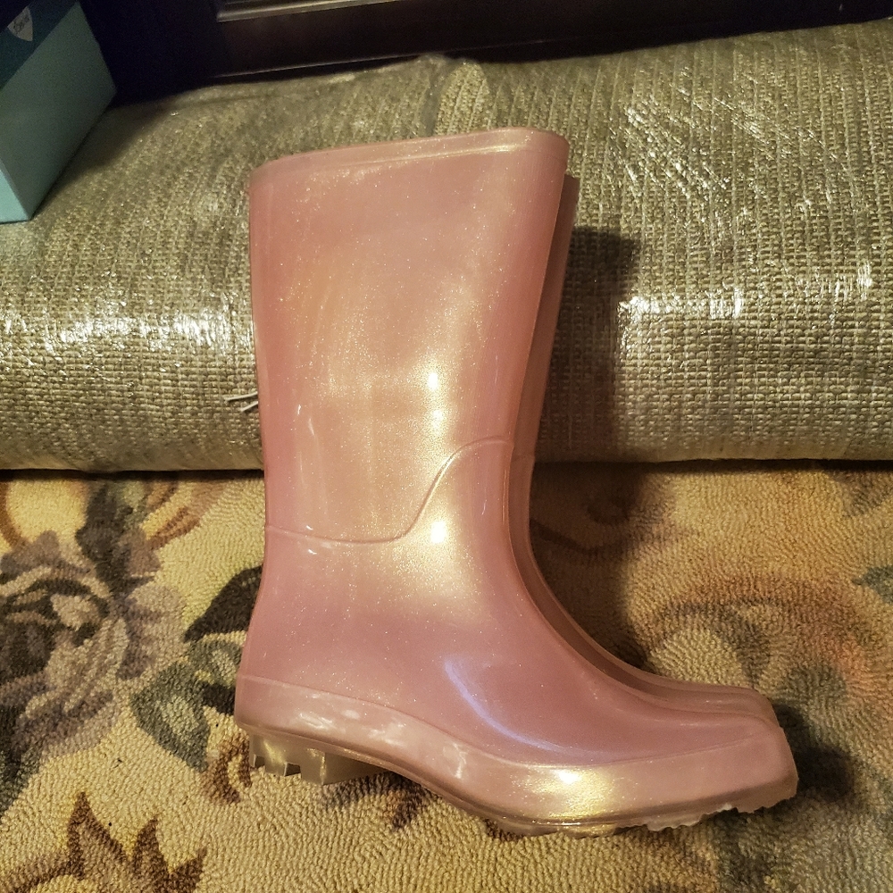 Pink Shimmer Girls Rain Boots